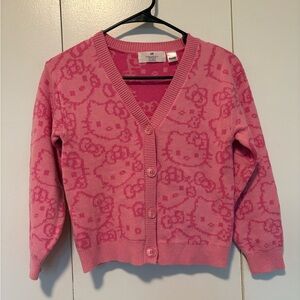 H &M girls size 6-7x Hello Kitty Pink Cardigan Sweater EUC
